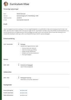 Vælg skabelonen Oxford, for at udarbejde et professionelt CV