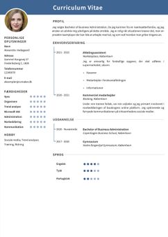 Vælg skabelonen Cambridge, for at udarbejde et professionelt CV