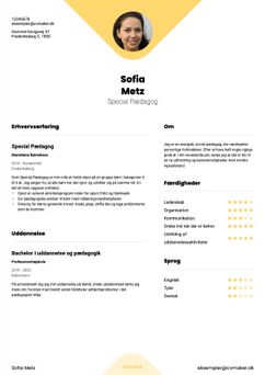 Vælg skabelonen Yale, for at udarbejde et professionelt CV