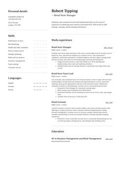 Vælg skabelonen Toronto, for at udarbejde et professionelt CV