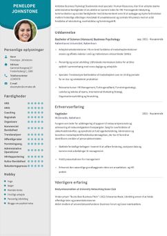 Vælg skabelonen Edinburgh, for at udarbejde et professionelt CV