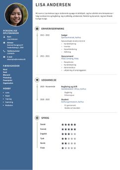 Vælg skabelonen Harvard, for at udarbejde et professionelt CV